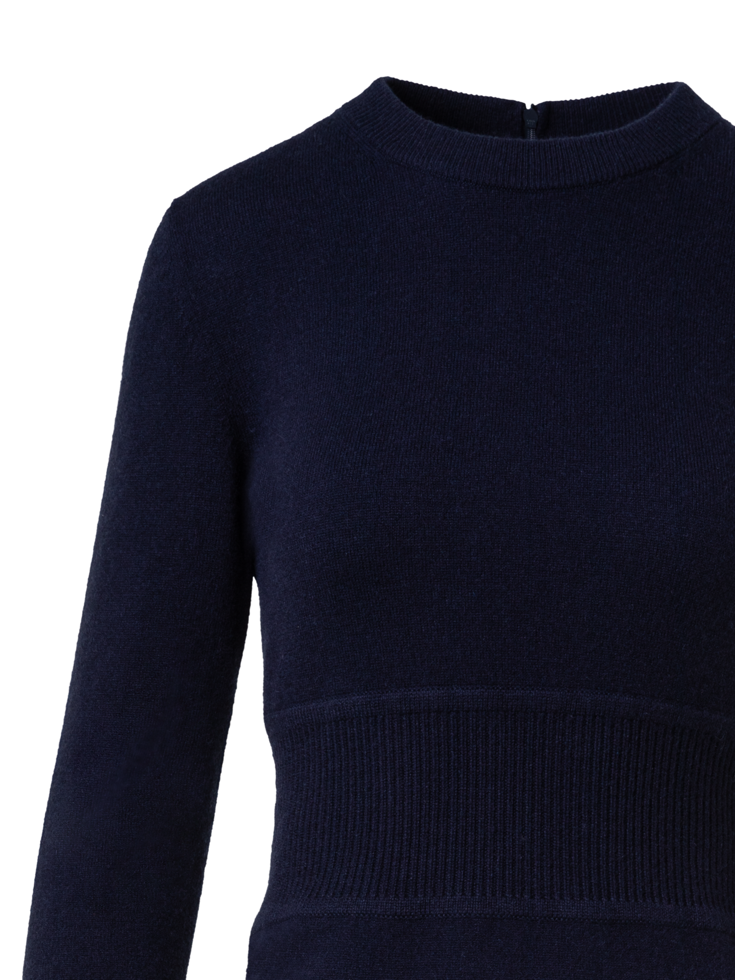 Designer Strickkleid aus Stretch Kaschmir  - Dunkelblau - Blau