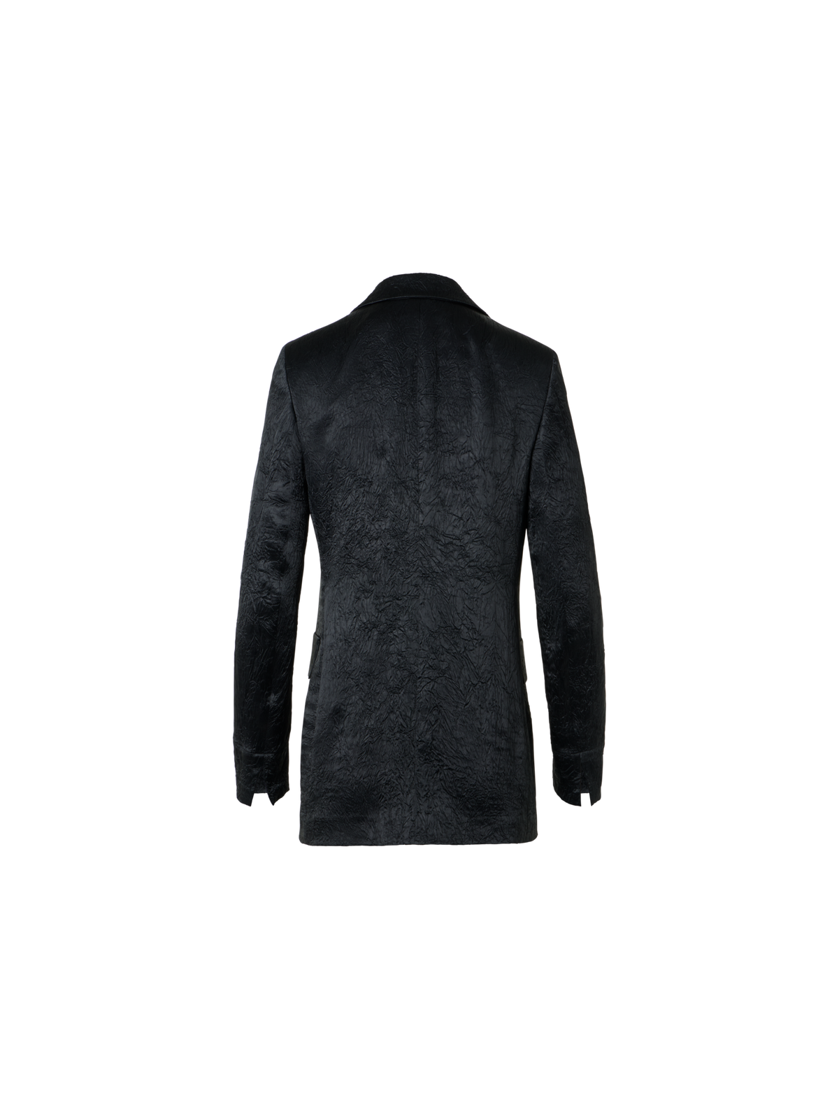 Designer Boyfriend-Jacke aus Knitter-Satin - Schwarz