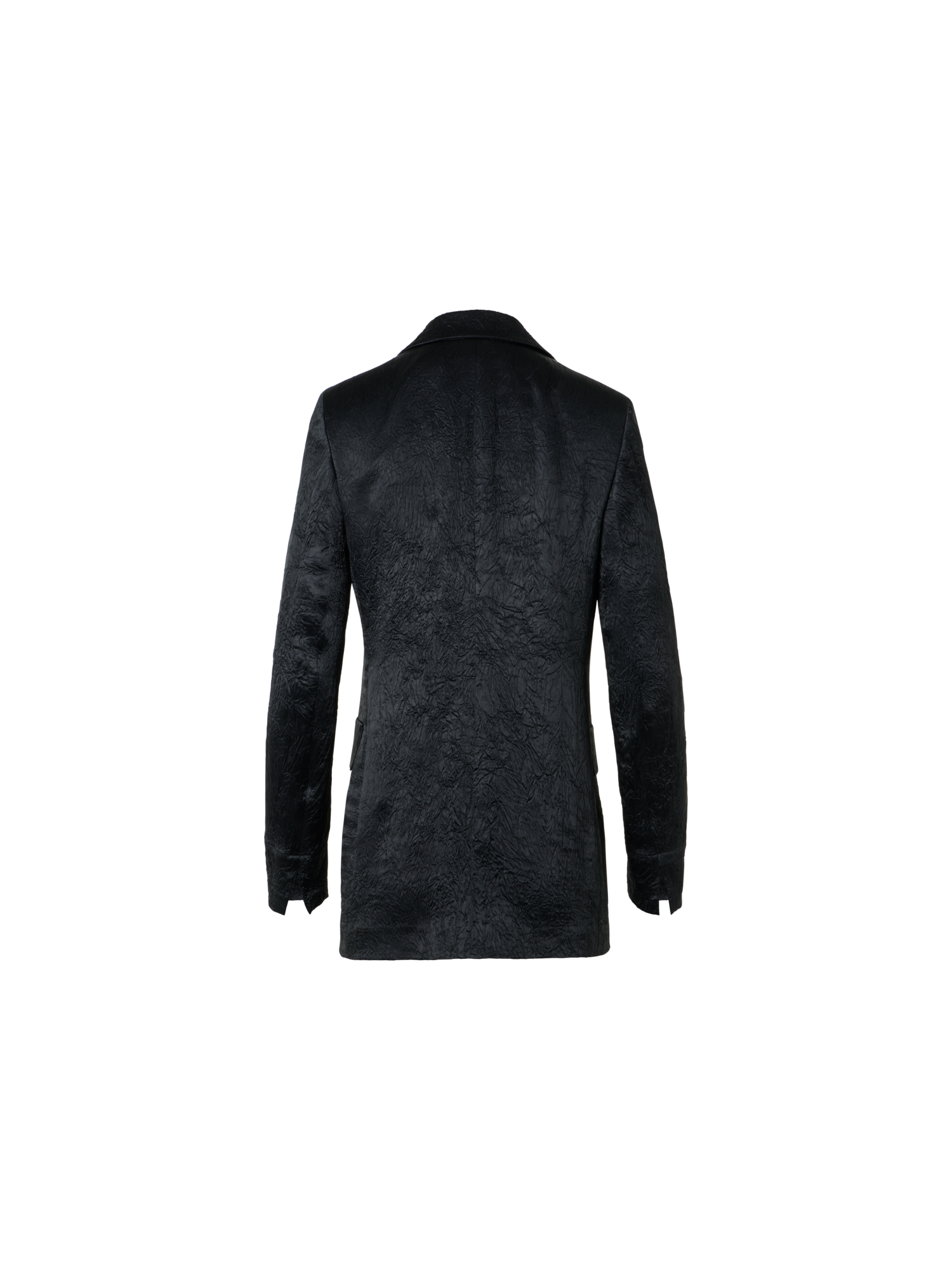 Designer Boyfriend-Jacke aus Knitter-Satin - Schwarz