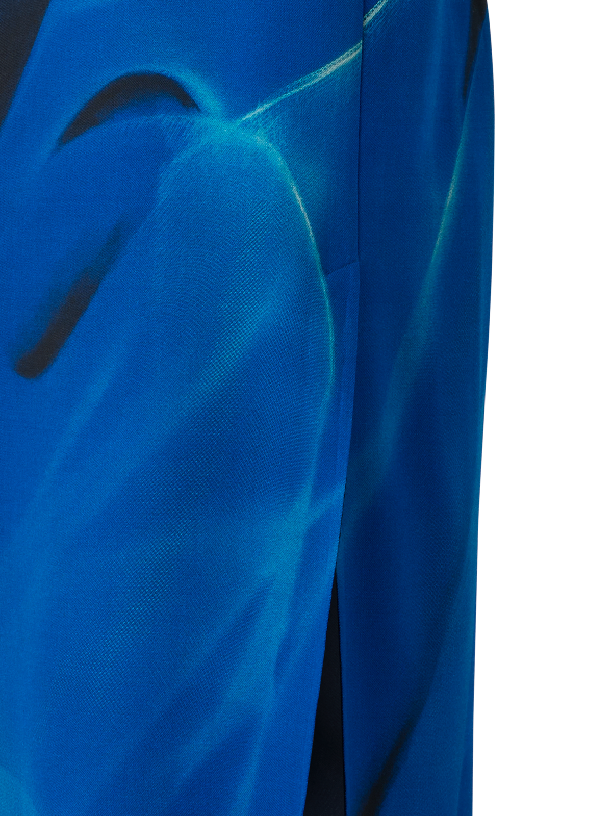 Designer Barrel Sleeve Kleid in Cyanotype Print - Blau - Bunt