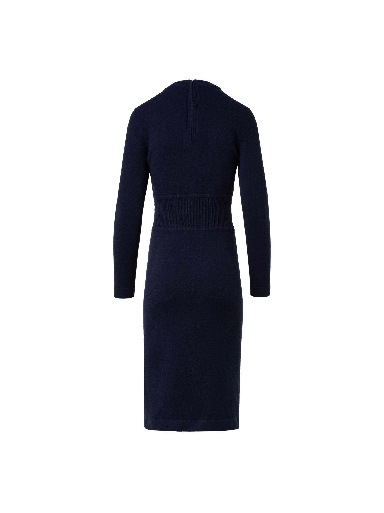 Designer Strickkleid aus Stretch Kaschmir  - Dunkelblau - Blau