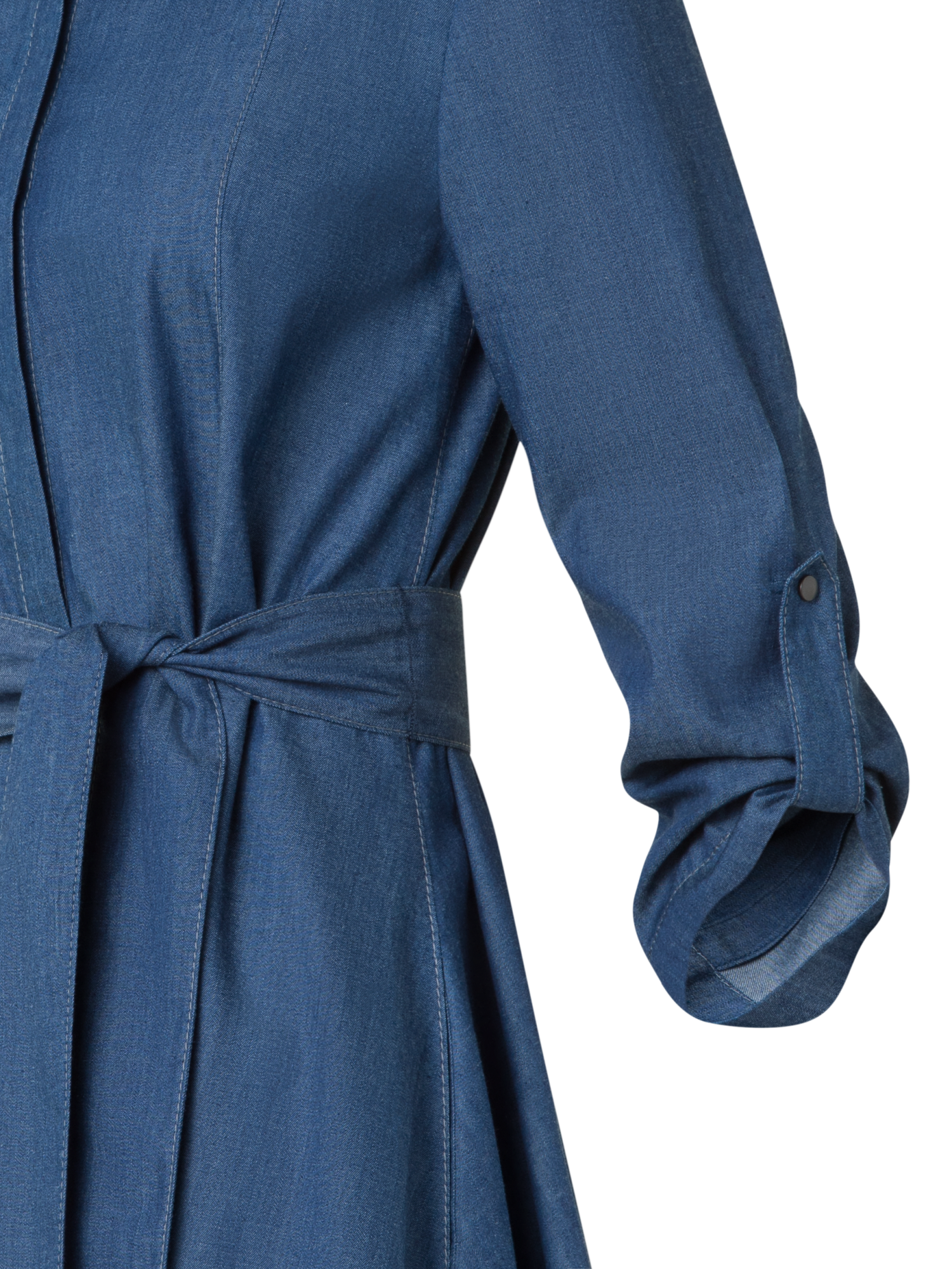 Designer Blusenkleid aus leichtem Baumwoll-Denim - Blau