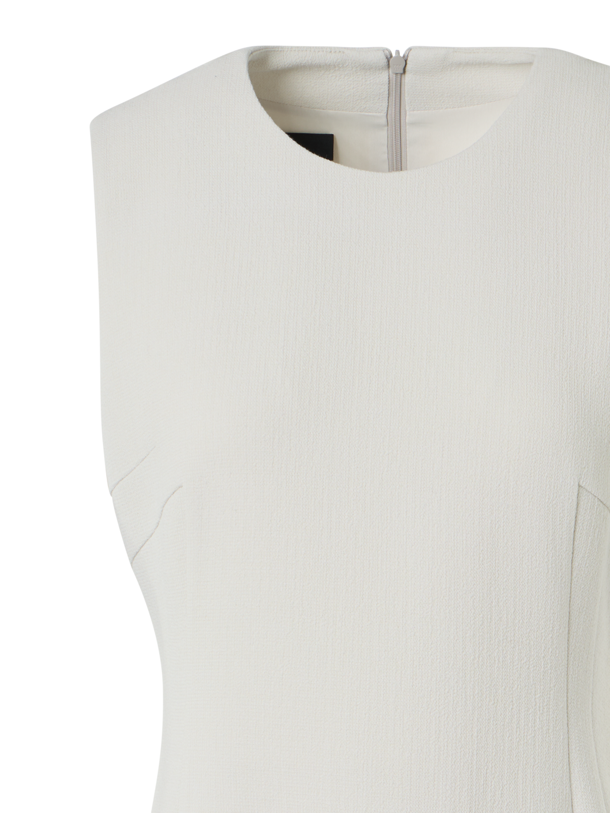 Designer Doubleface-Etuikleid aus Wollkrepp - Ecru