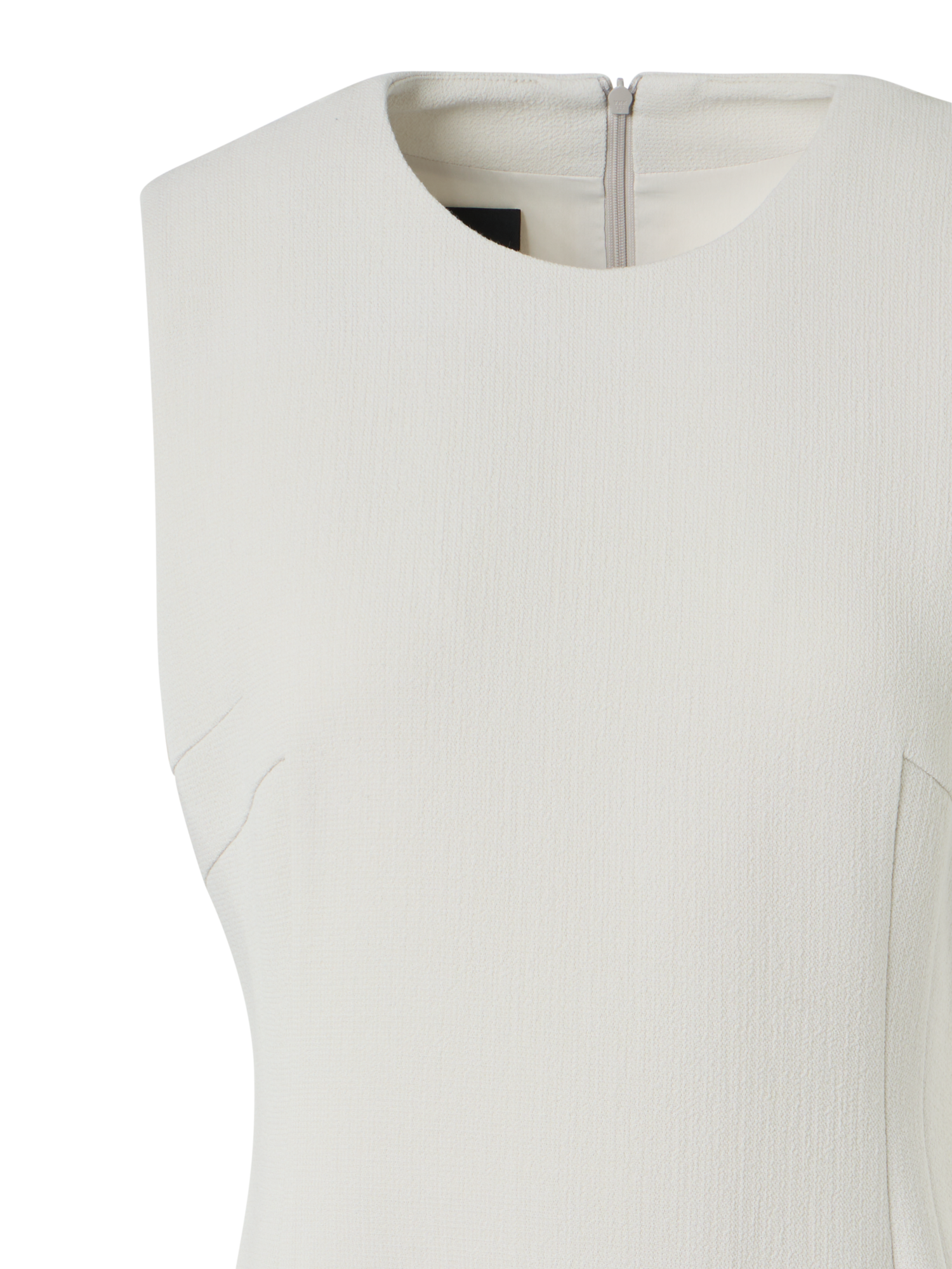 Designer Doubleface-Etuikleid aus Wollkrepp - Ecru