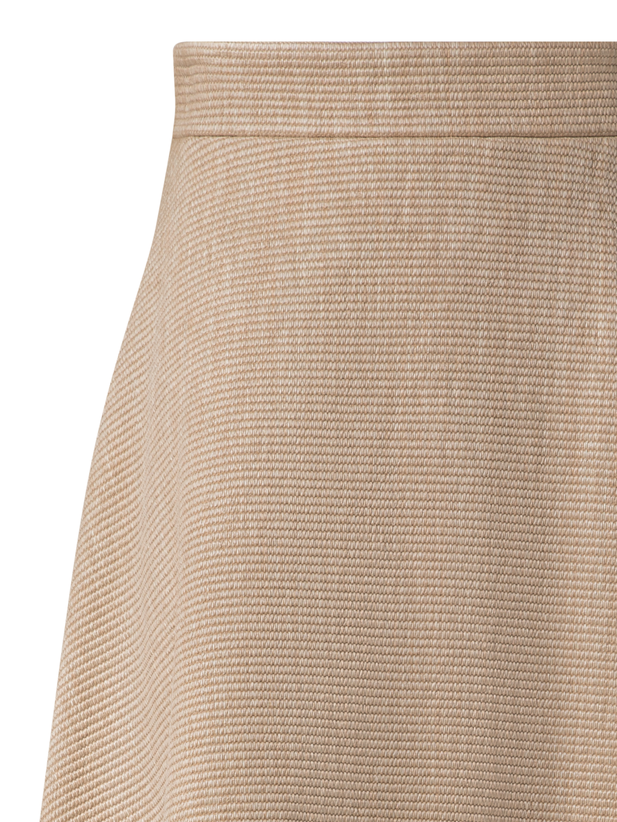Designer Midirock in A-Linie aus weichem Baumwoll-Raffia - Beige