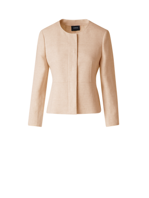 Designer Taillierte Jacke aus Leinen-Doubleface - Rosa