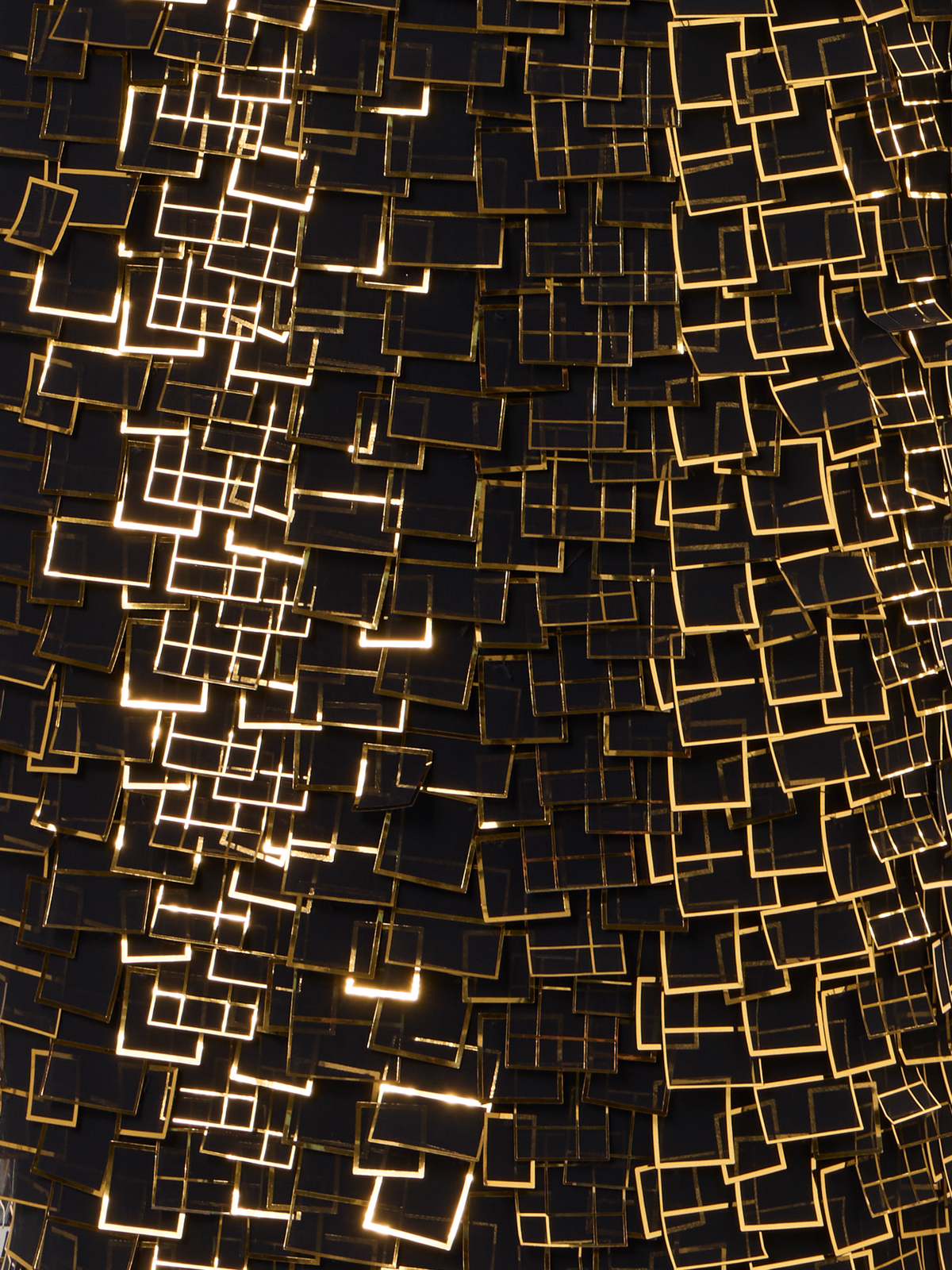 Designer Bustier-Robe in Golden Frame Organza Tiles - Gold - Schwarz
