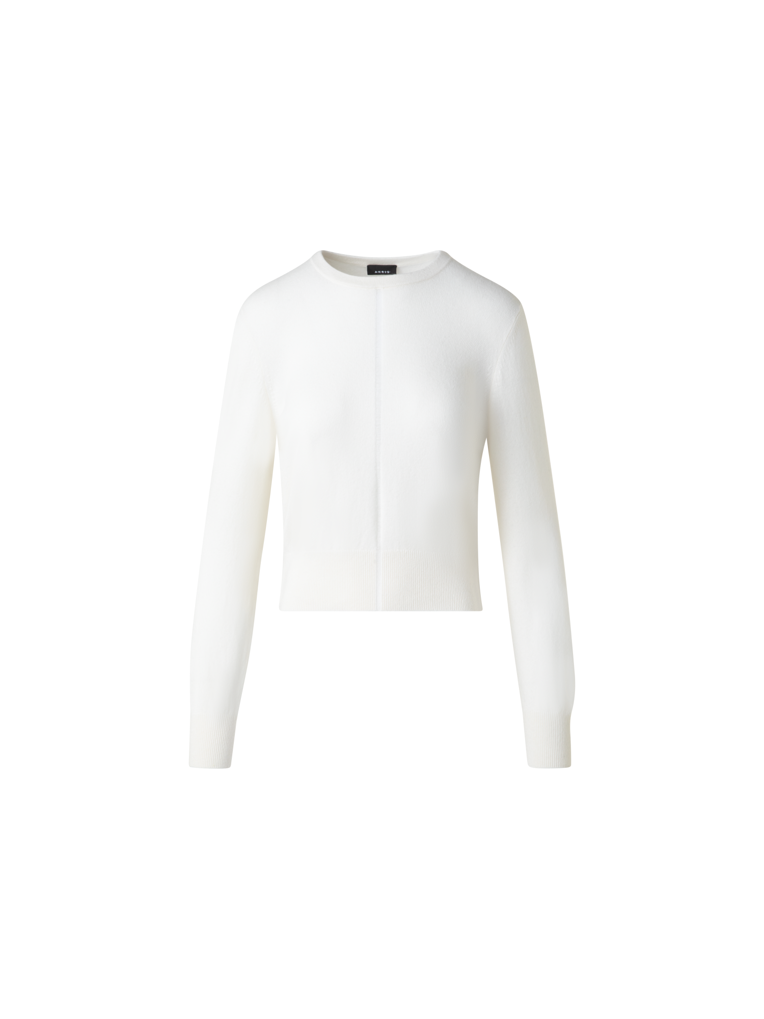 Designer Kaschmirpullover mit transparentem Streifen - Ecru - Weiss