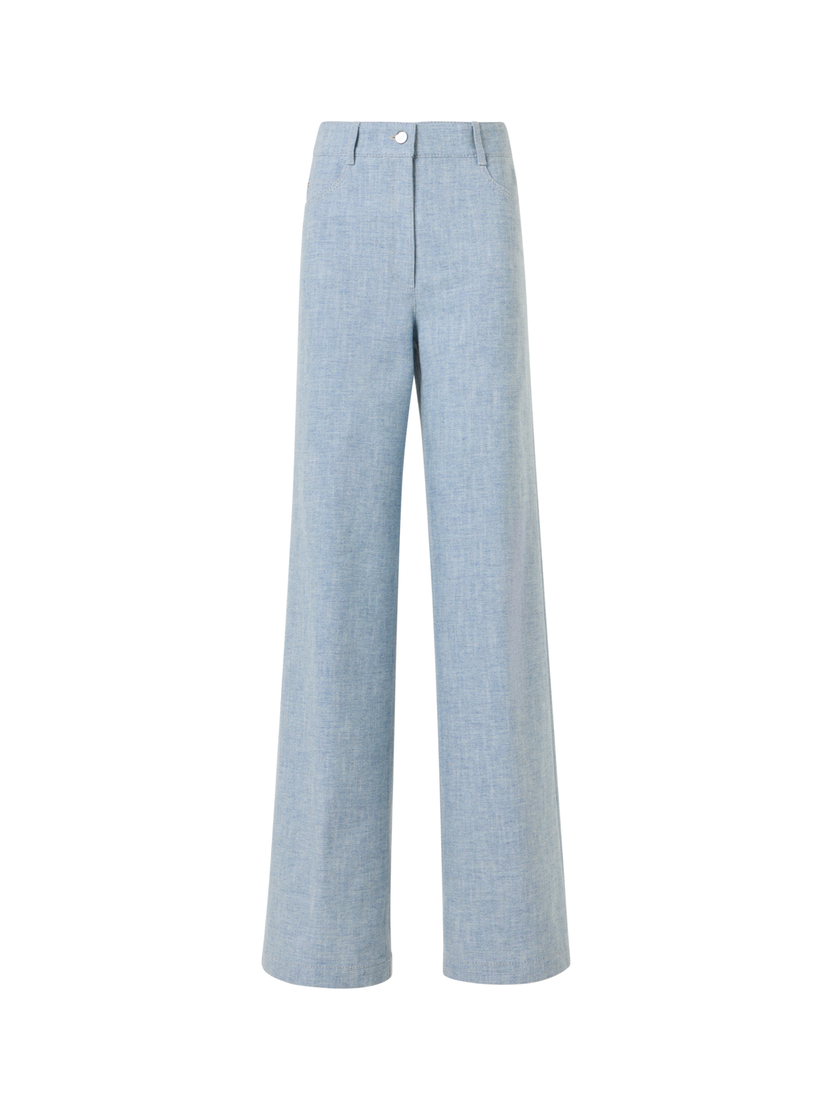 Designer Weite Denim-Hose mit hohem Bund - Blau