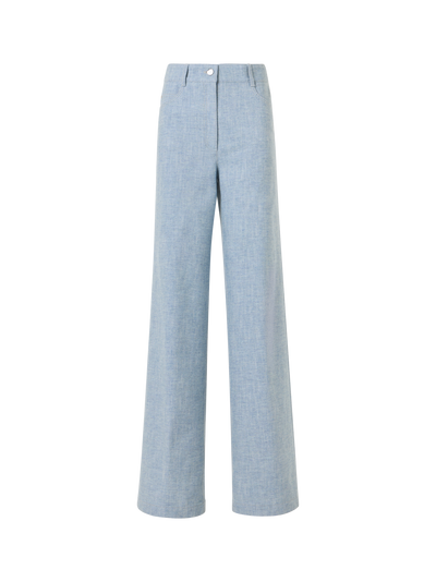 Designer Weite Denim-Hose mit hohem Bund - Blau
