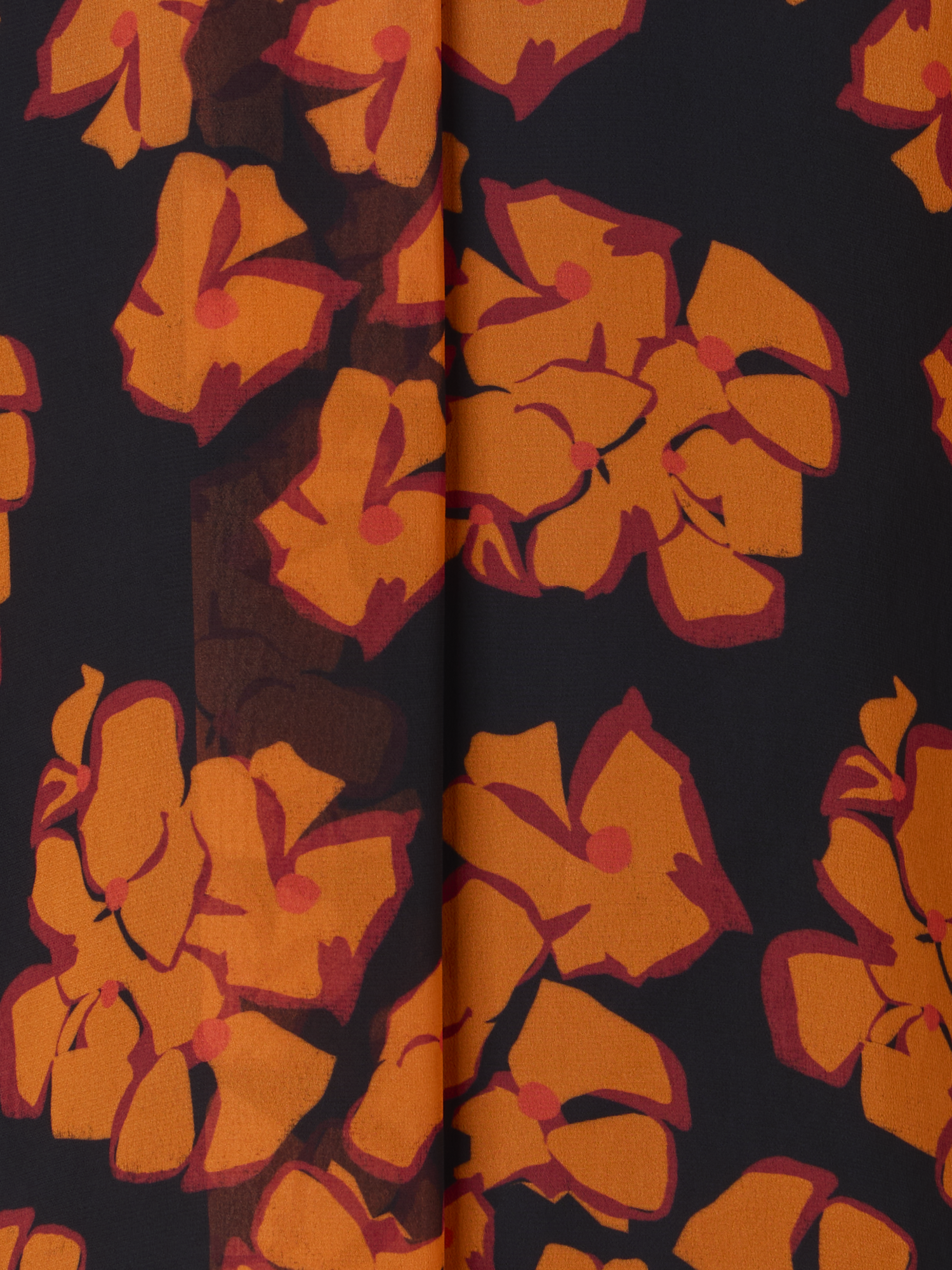 Designer Langärmelige Bluse mit Papercut Flower Print - Bunt