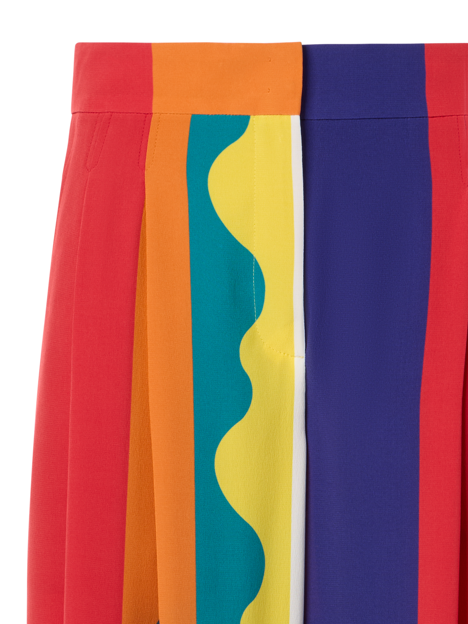 Designer Cassie weite Seidenhose mit Paravent-Druck - Bunt