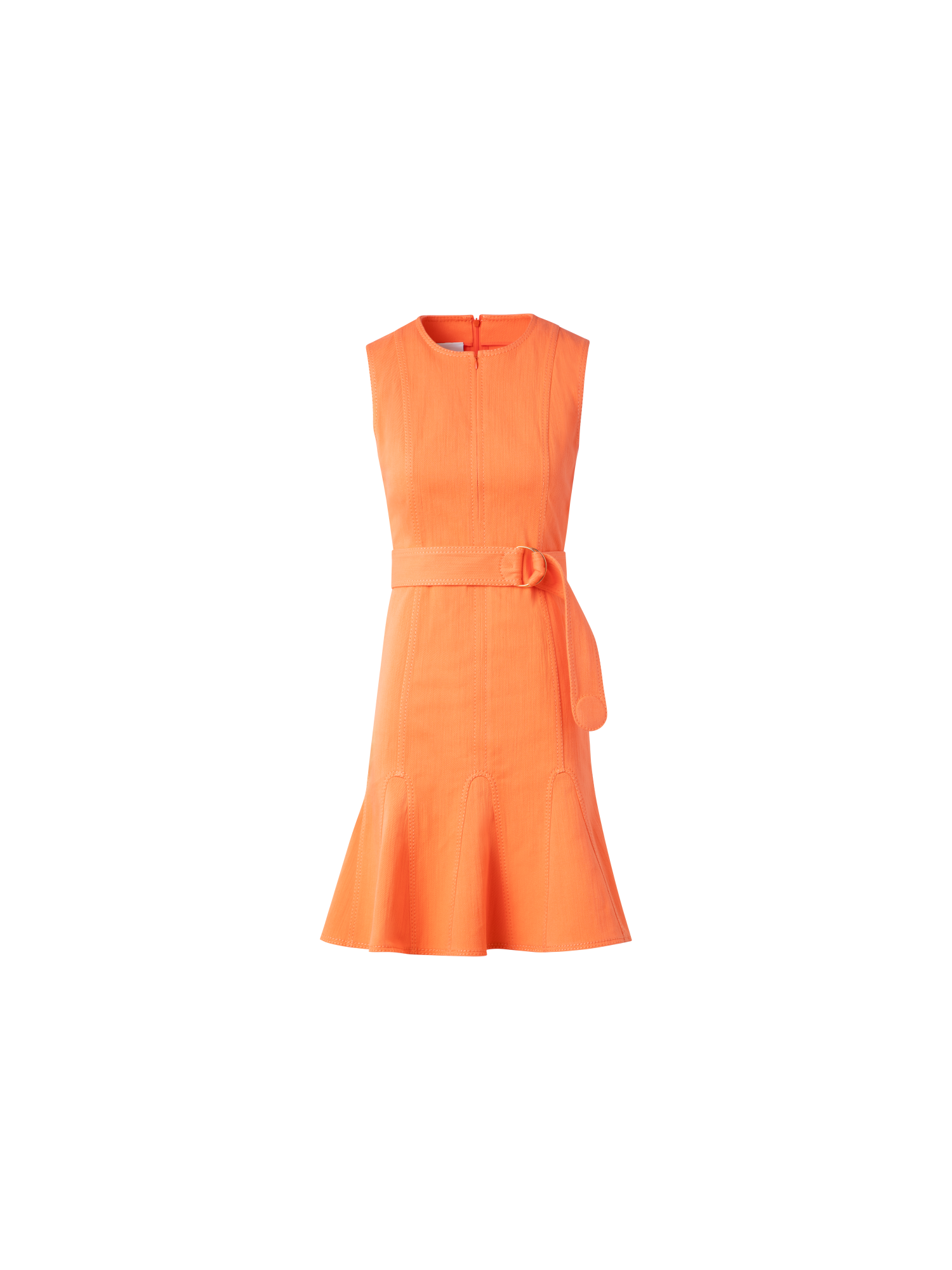 Designer Baumwoll-Denim-Kleid - Orange