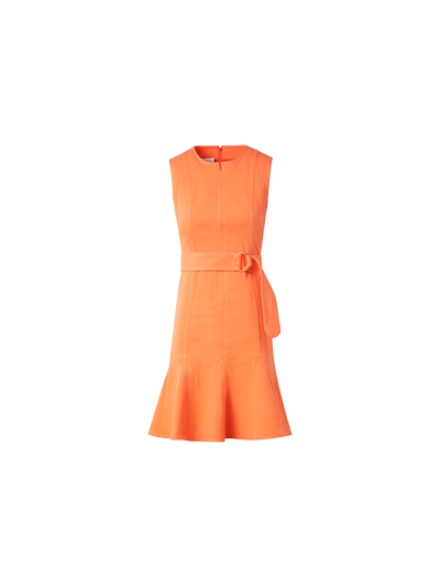 Designer Baumwoll-Denim-Kleid - Orange