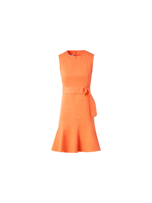 Designer Baumwoll-Denim-Kleid - Orange