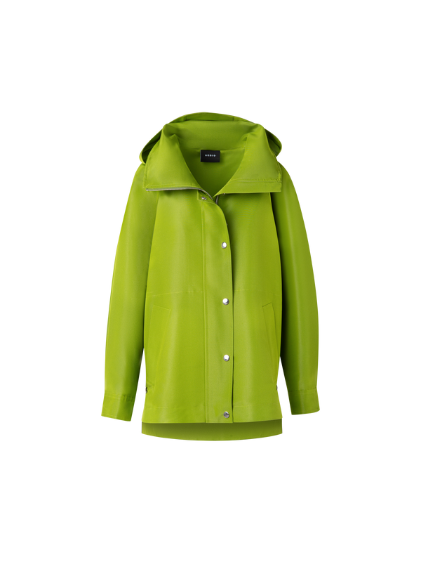 Designer Wasserfester Oversize-Seiden-Parka - Grün