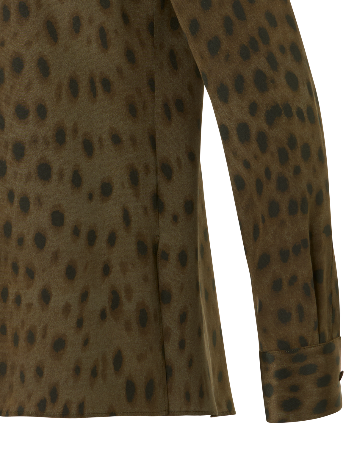 Designer Seidenbluse im Leopard Print - Braun