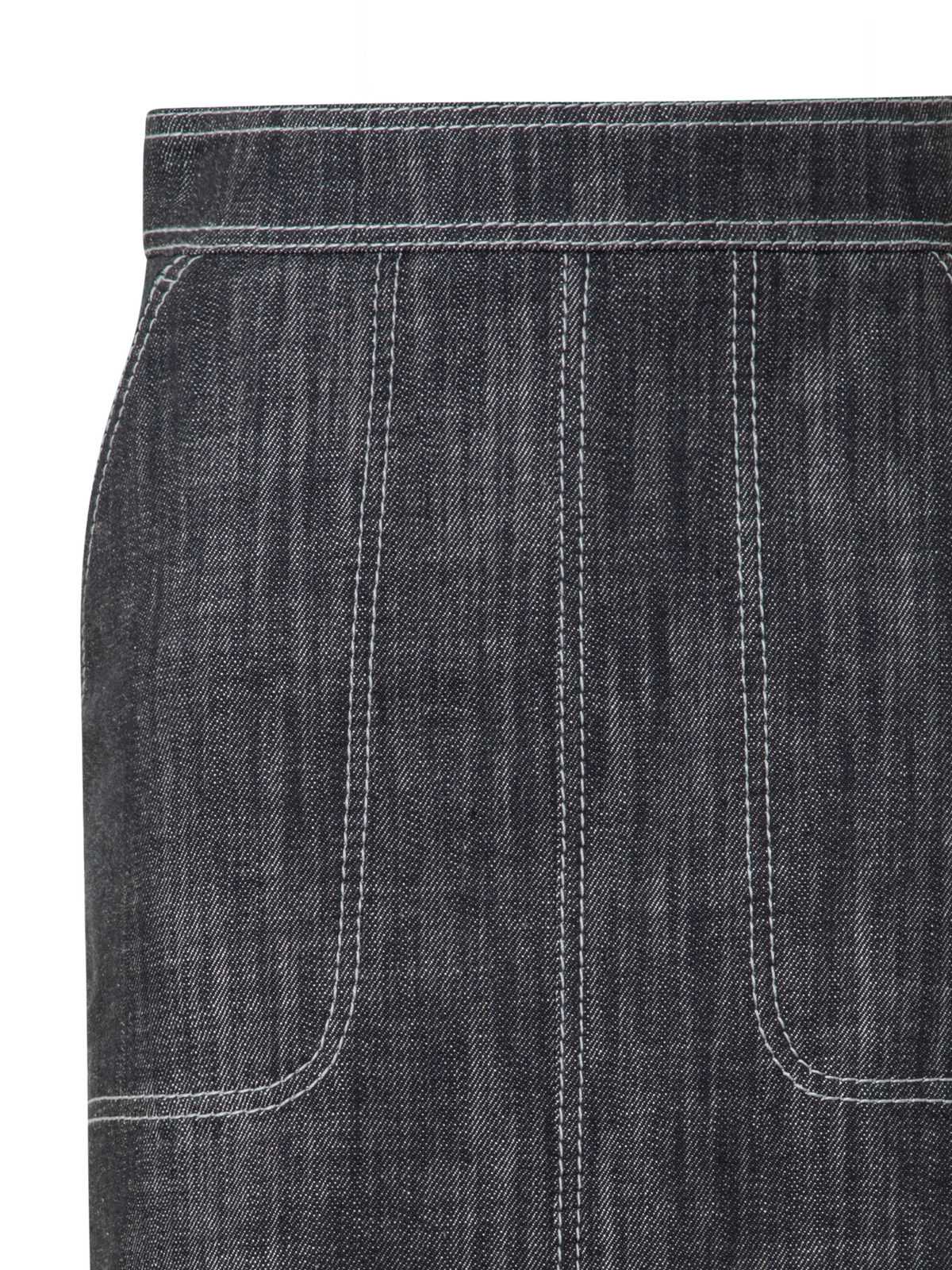 Designer Baumwoll-Denim Jeansrock in A-Linie - Schwarz