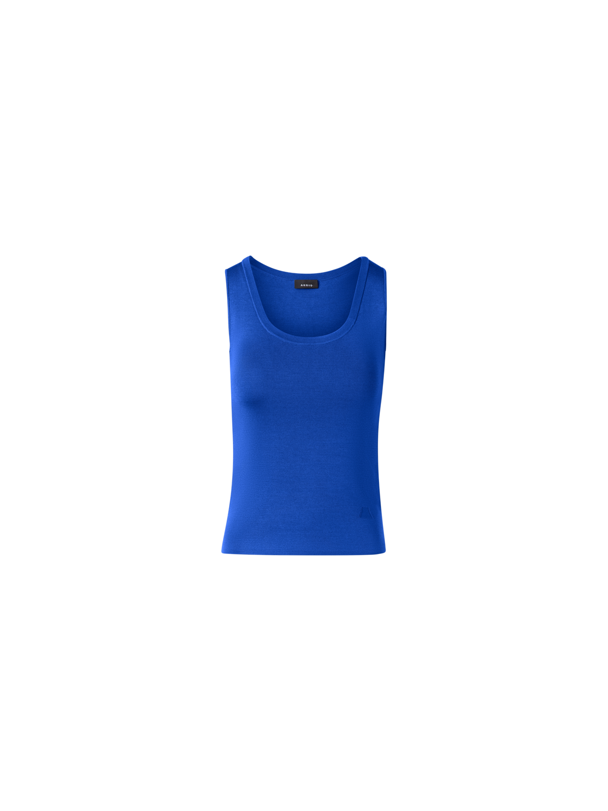 Designer Tailliertes Strick-Top aus Stretch-Seide - Blau