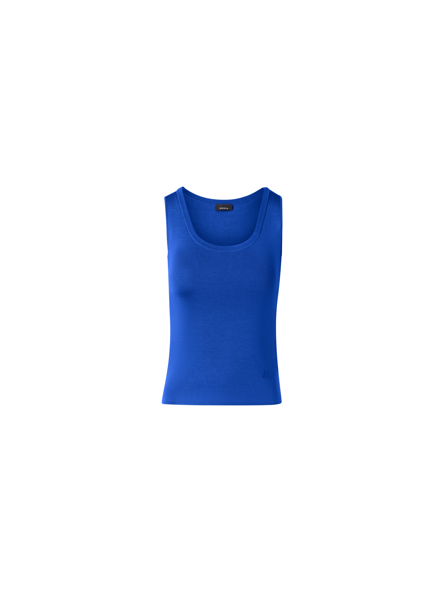 Designer Tailliertes Strick-Top aus Stretch-Seide - Blau