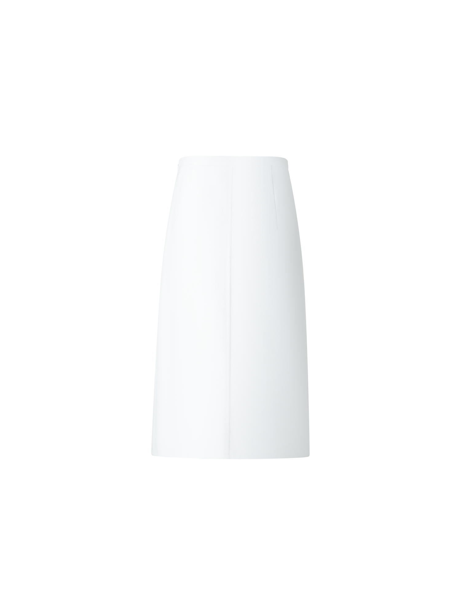 Designer A-Linien-Rock aus Baumwoll-Seide Doubleface - Ecru - Weiss