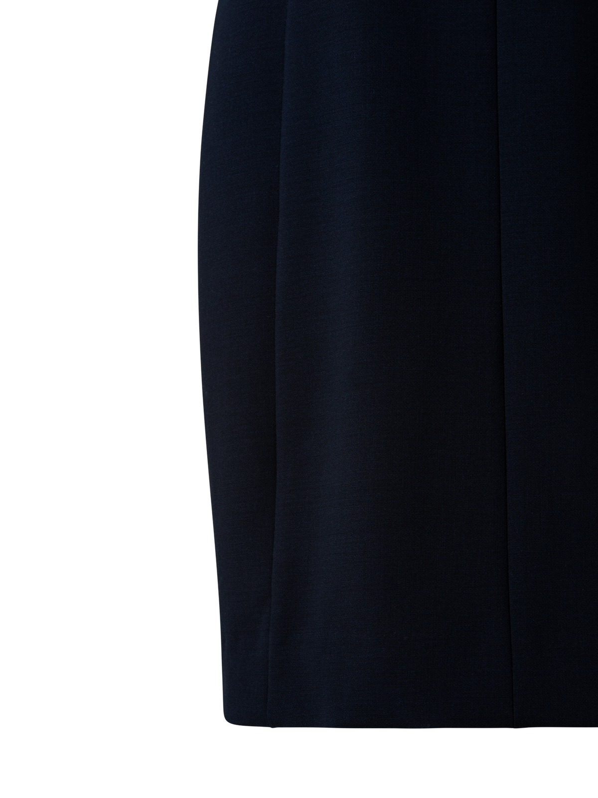 Designer Etuikleid aus Woll-Doubleface mit V-Ausschnitt - Dunkelblau - Blau