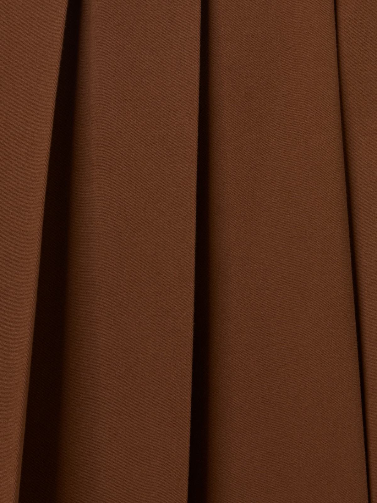 Designer Midirock aus Baumwoll-Woll-Gabardine mit Seitenfalten - Braun