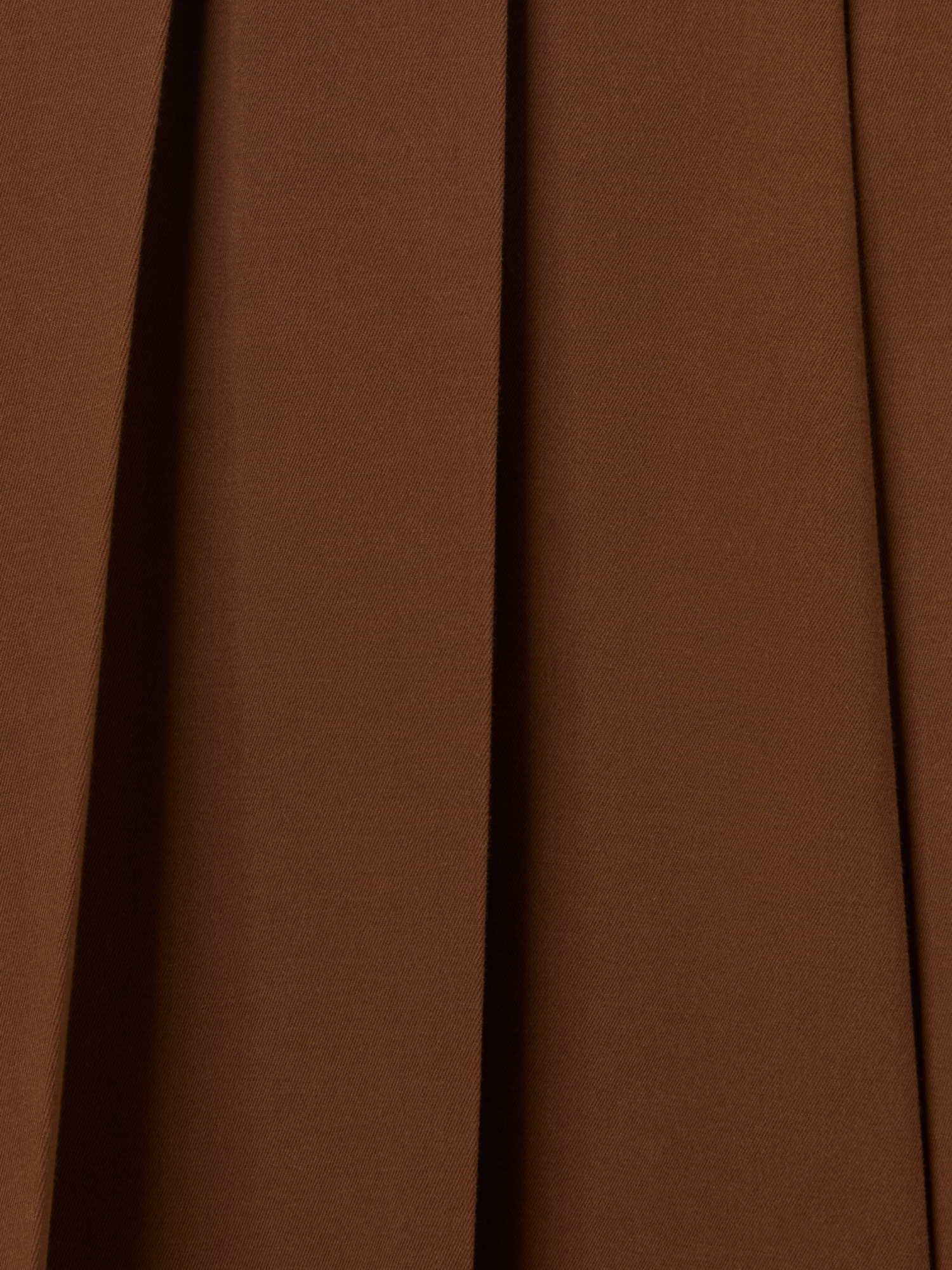 Designer Midirock aus Baumwoll-Woll-Gabardine mit Seitenfalten - Braun