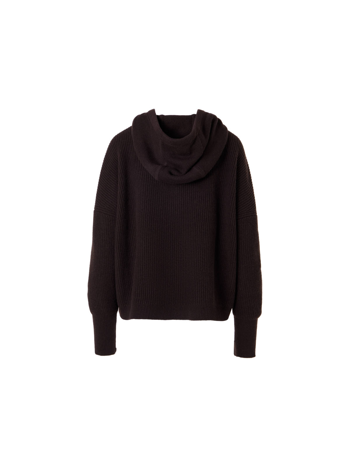 Designer Wolle-Kaschmir Hoodie mit Fronttasche - Braun