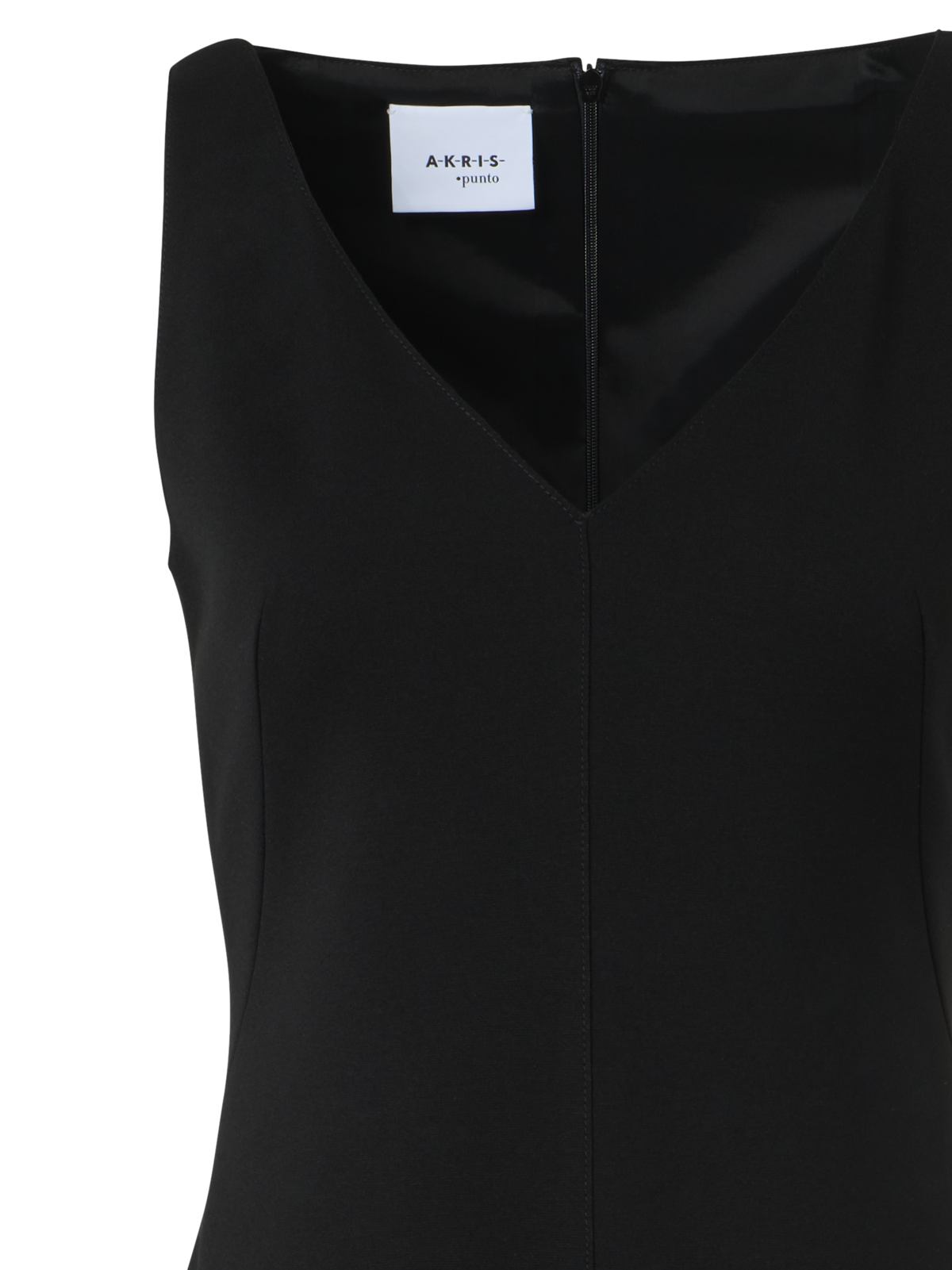 Designer Viskose-Jersey-Kleid mit Fransensaum - Schwarz