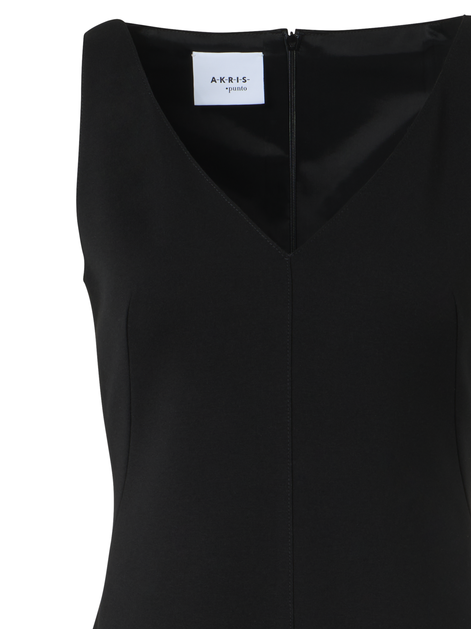 Designer Viskose-Jersey-Kleid mit Fransensaum - Schwarz