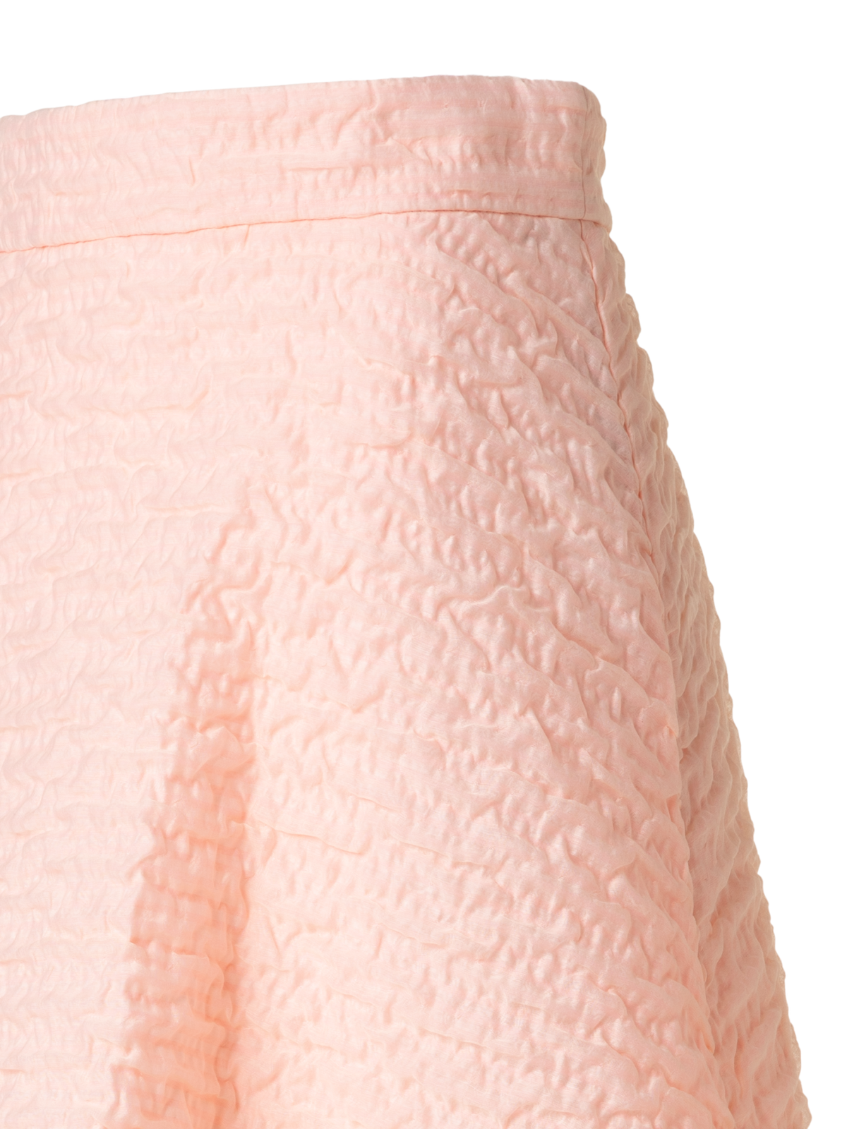 Designer Flared Midirock aus 3D Bubble Organza - Rosa