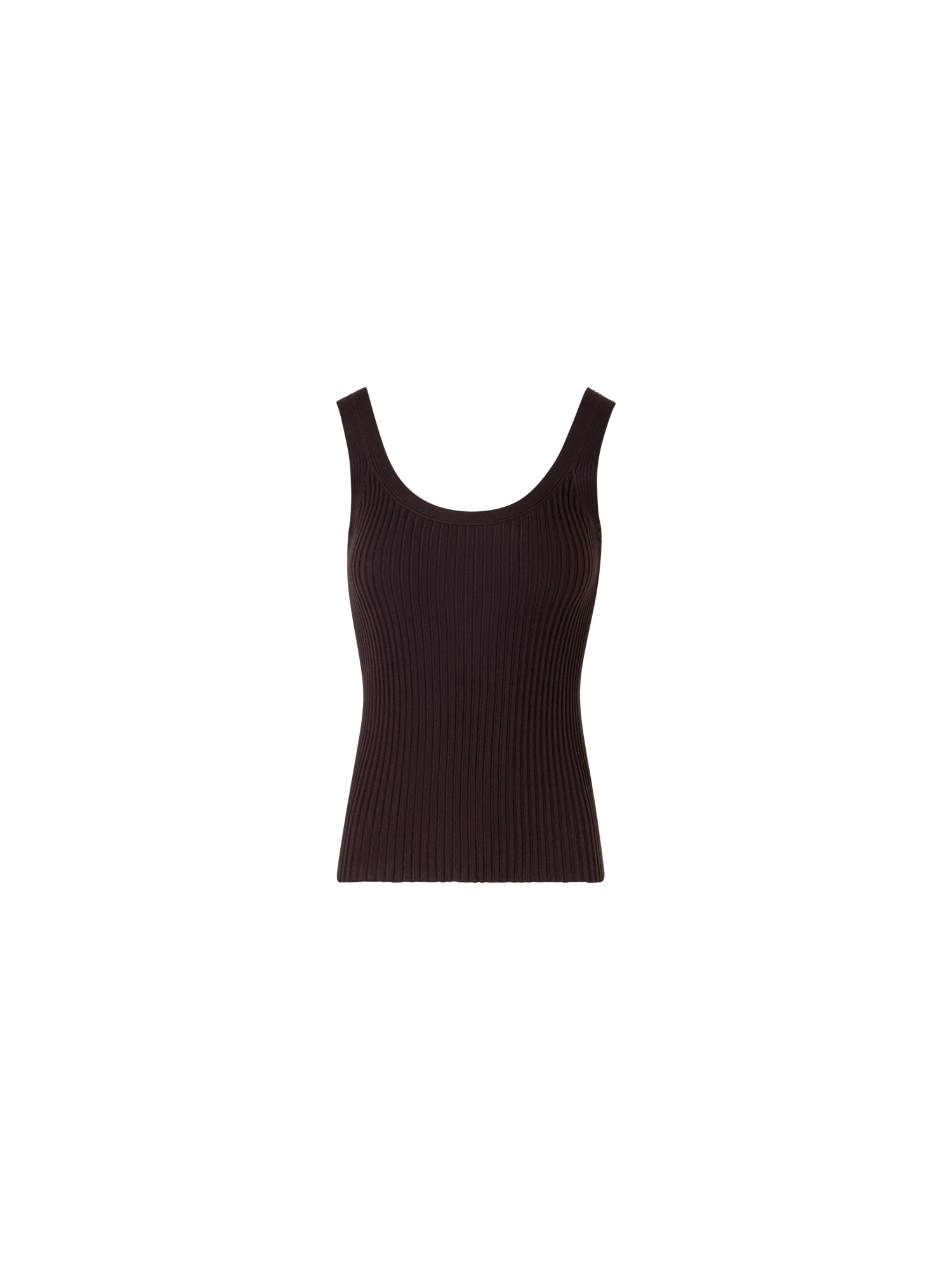 Designer Ärmelloses Stricktop aus gezwirnter Baumwolle - Braun