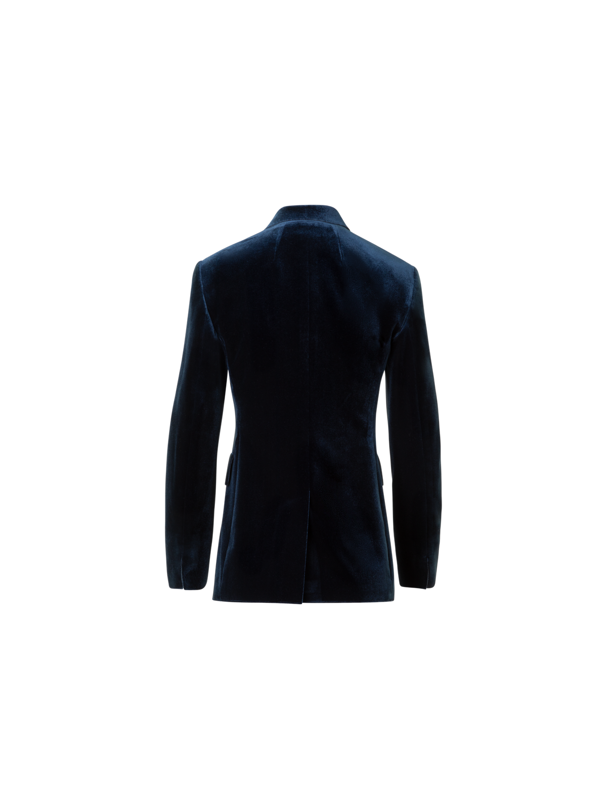 Designer Langer Stretch Techno Samt Blazer - Dunkelblau - Blau