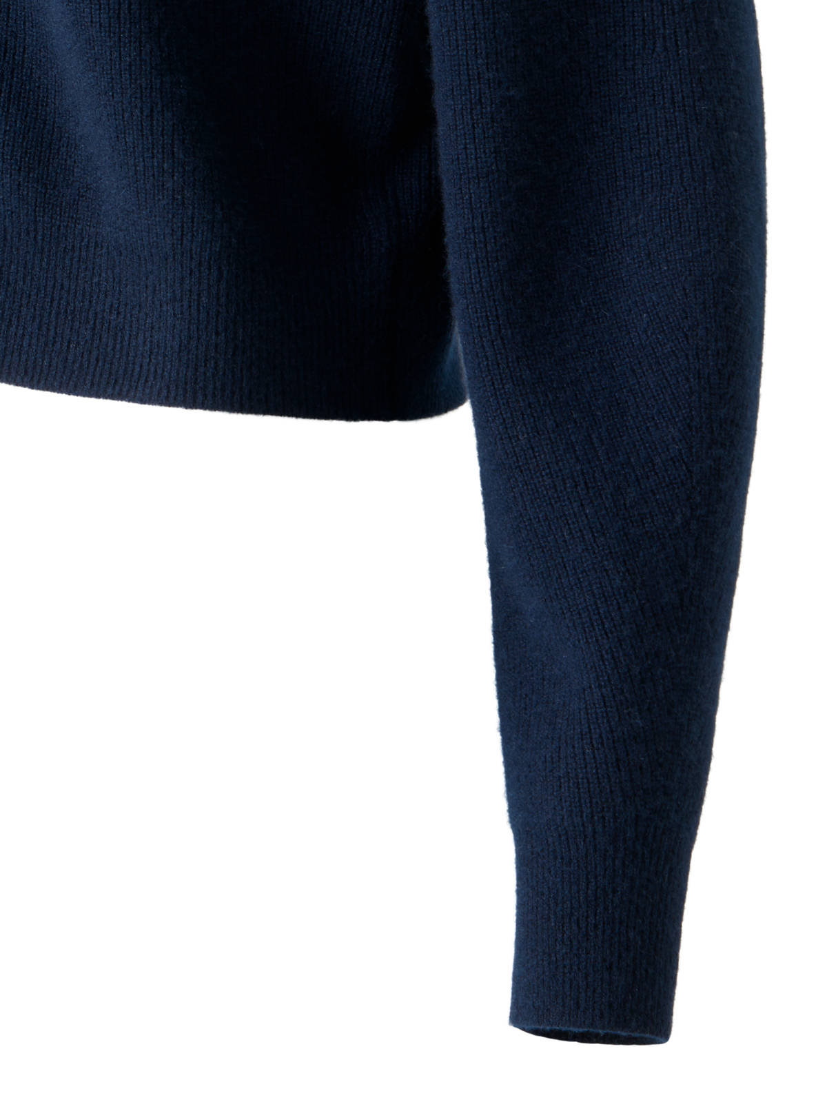 Designer Kaschmir Rippenstrick Cardigan mit Goldknöpfen - Dunkelblau - Blau