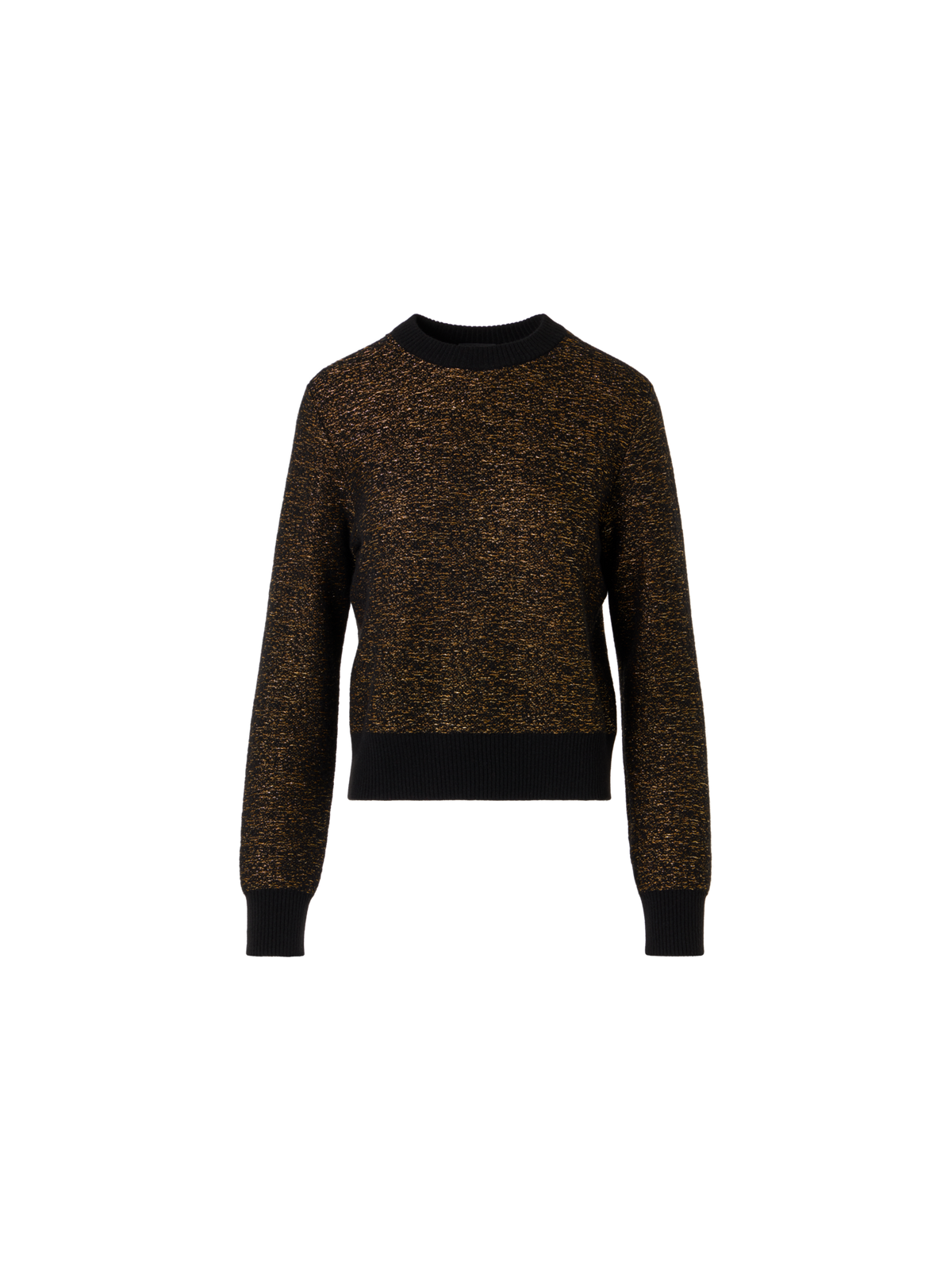 Designer Pullover aus Kaschmir-Lamé mit Ripp-Abschlüssen - Schwarz
