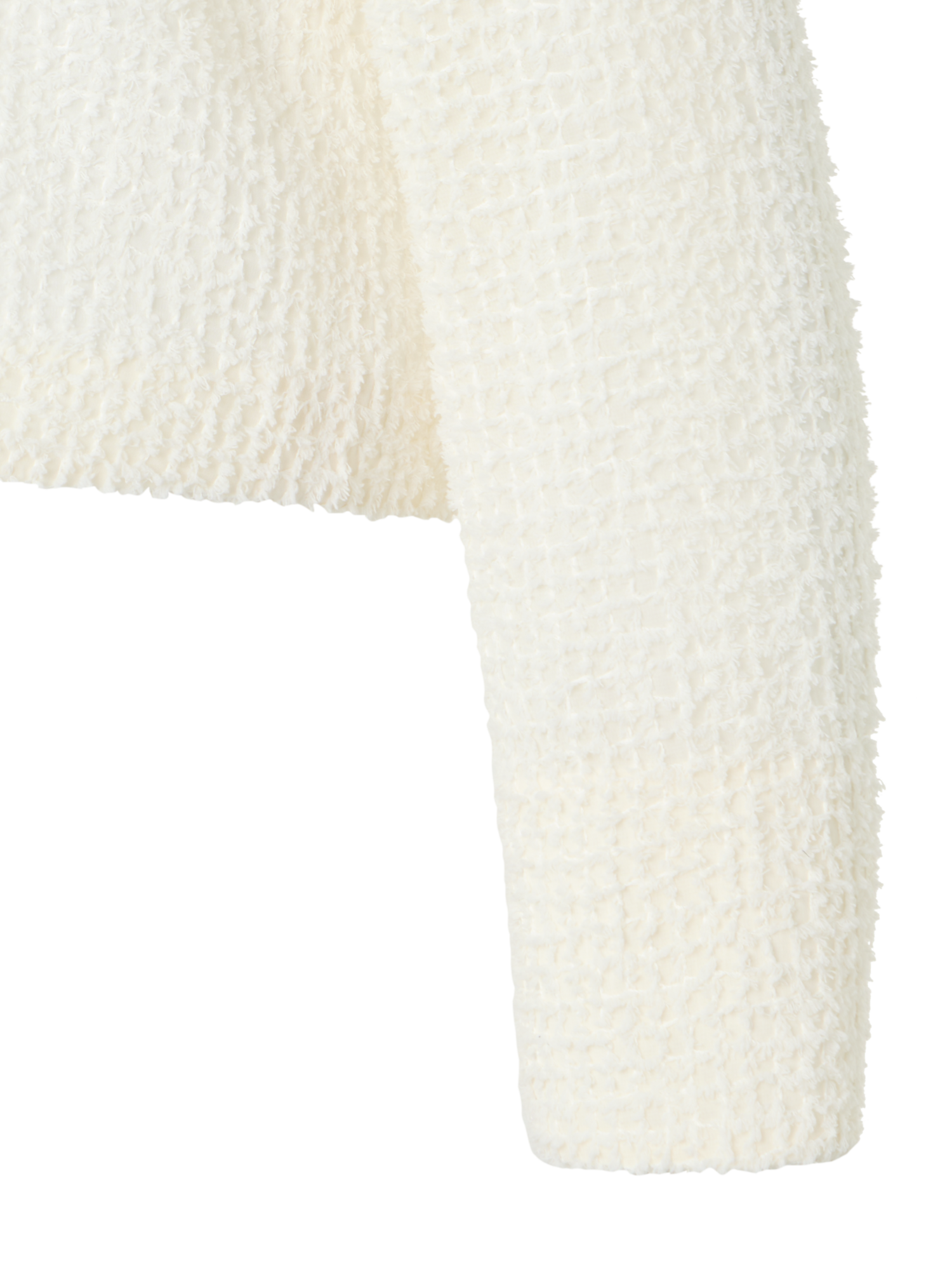 Designer Hockney Cropped Bolero-Jacke mit Fransen - Ecru