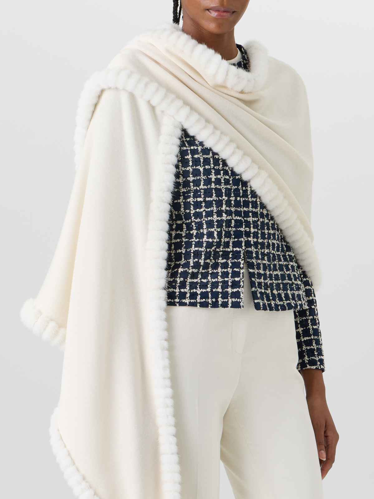 Designer Schal aus Kaschmir-Seide - Ecru #editorial