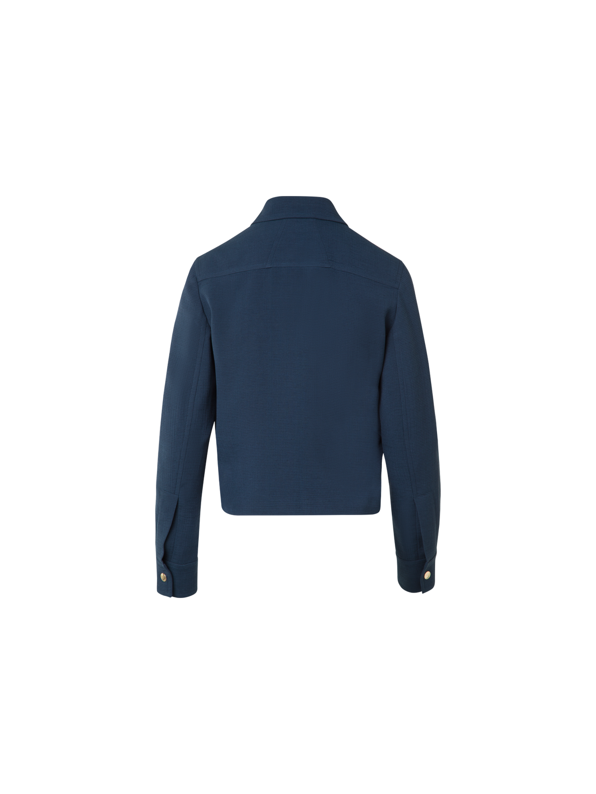 Designer Kurze Boxy-Jacke aus Baumwoll-Doubleface - Dunkelblau - Blau