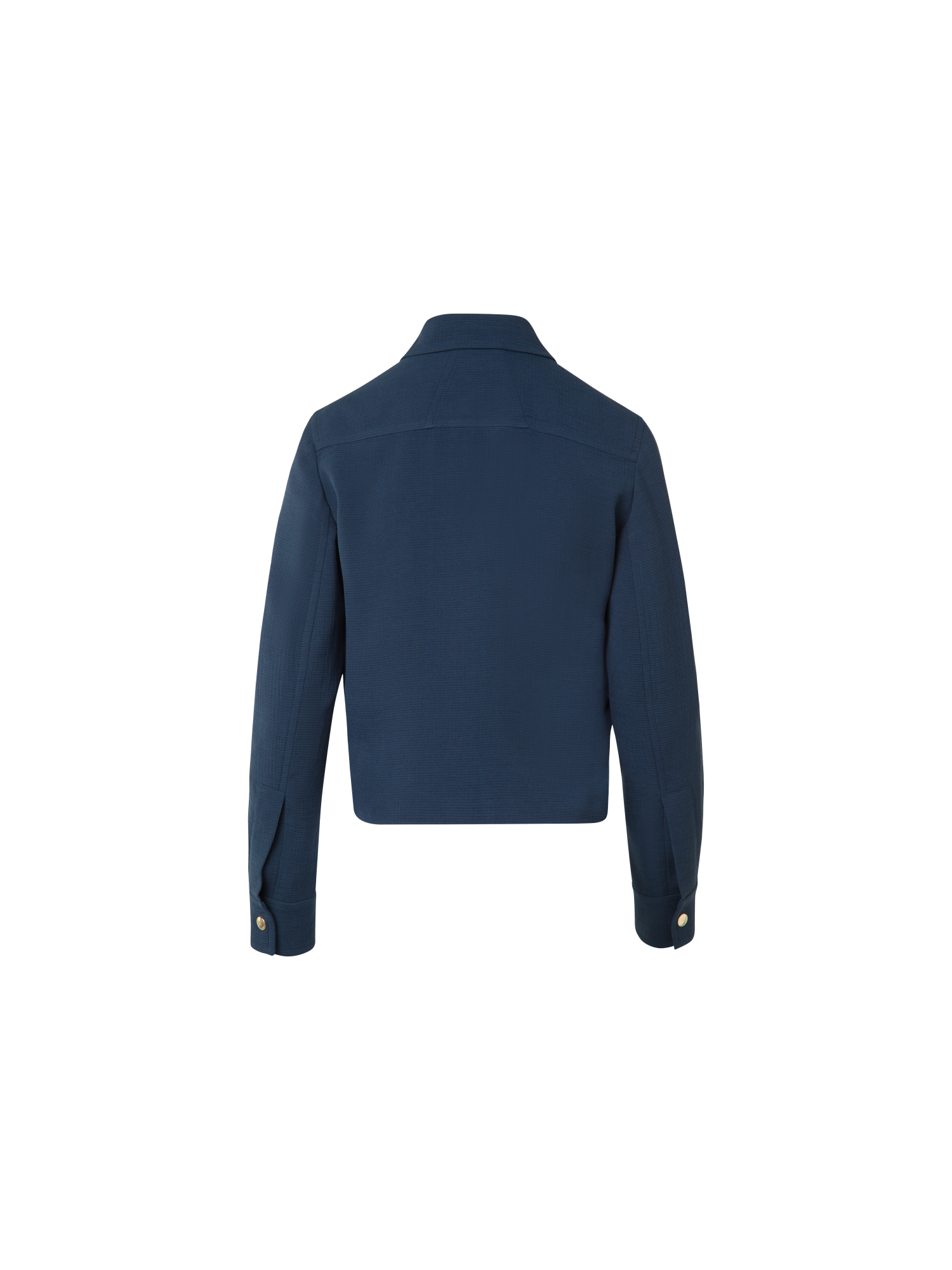 Designer Kurze Boxy-Jacke aus Baumwoll-Doubleface - Dunkelblau - Blau