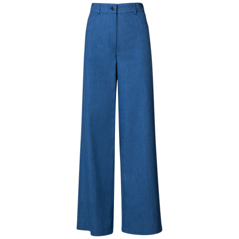 Weite Hose aus Baumwoll-Lyocell-Denim