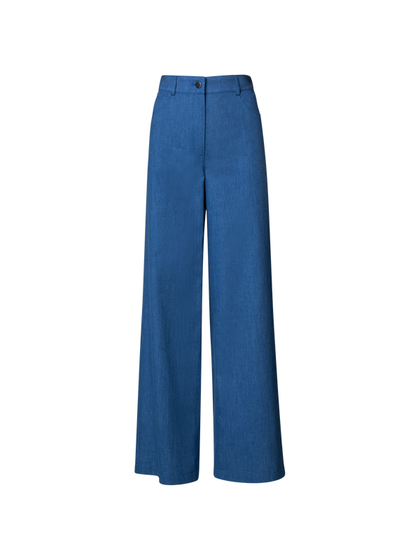 Designer Weite Hose aus Baumwoll-Lyocell-Denim