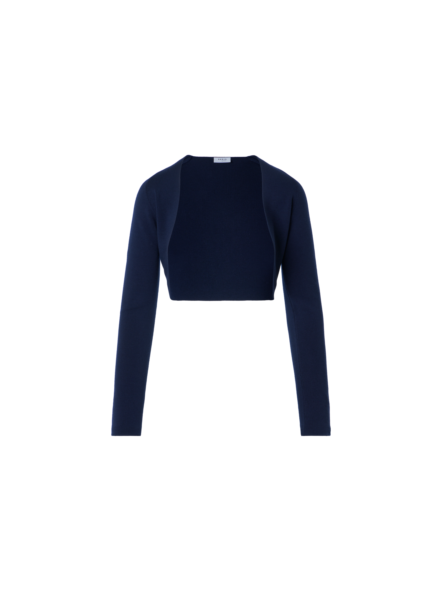 Designer Cropped Bolero-Cardigan aus Merinowolle - Dunkelblau - Blau