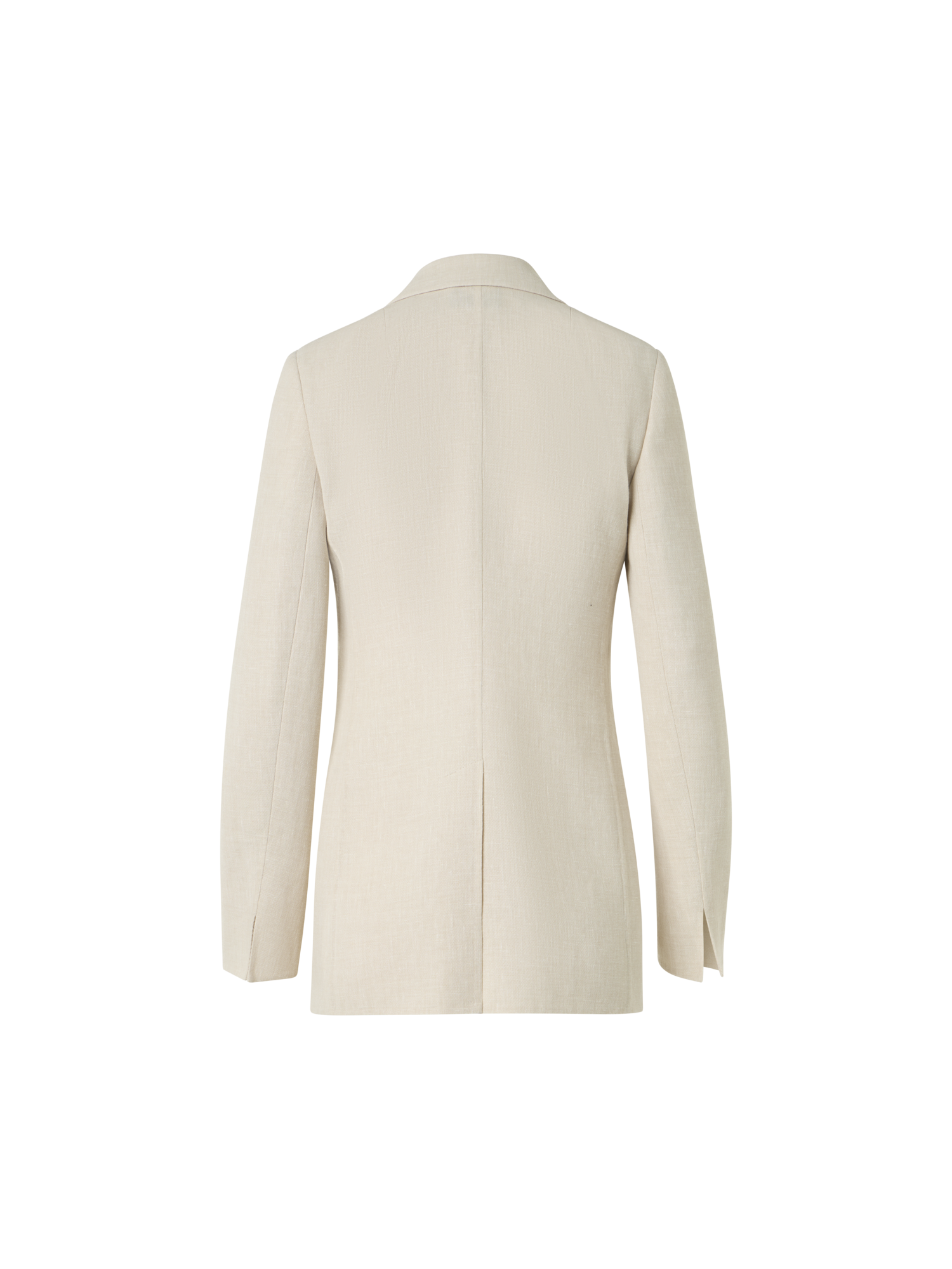 Designer Pekka lange Jacke aus Leinen-Woll-Doubleface - Beige