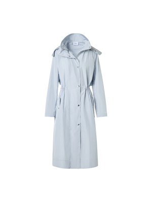 Designer Wasserabweisender leichter Midi-Parka - Blau