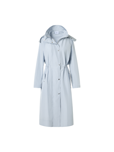 Designer Wasserabweisender leichter Midi-Parka - Blau
