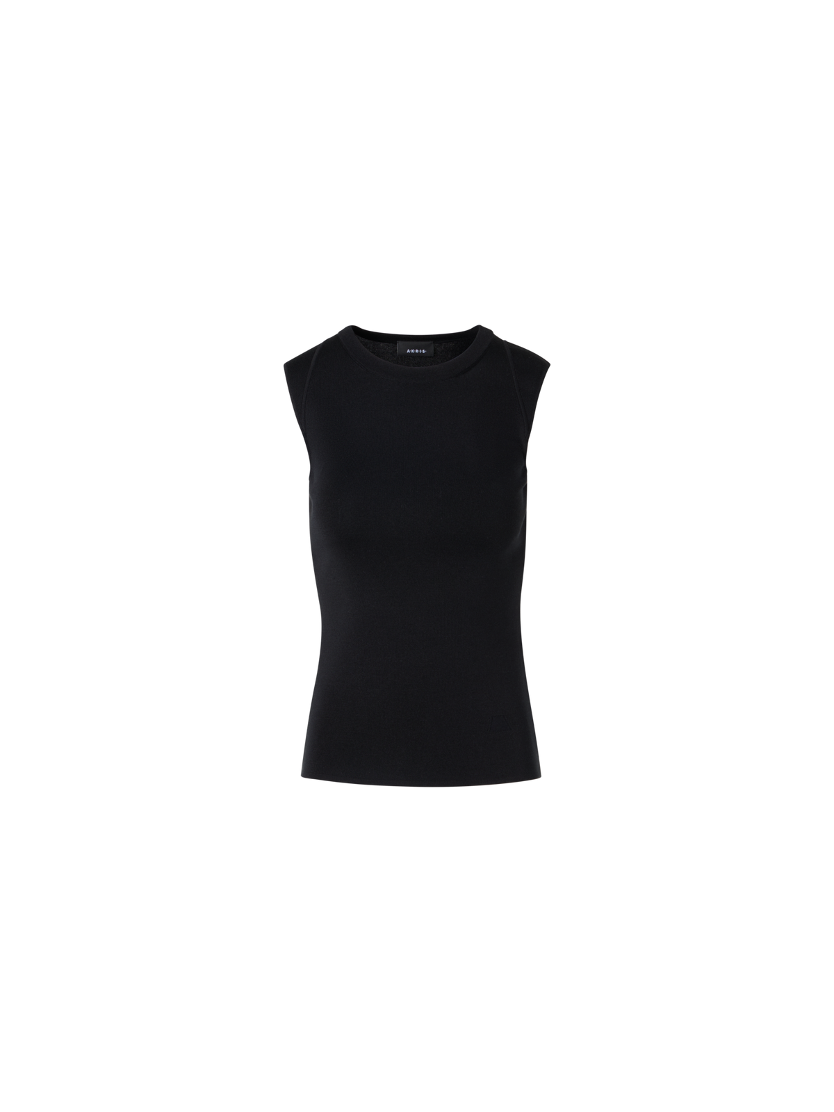 Designer Ärmelloses Stricktop aus Stretch-Seide - Schwarz