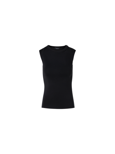 Designer Ärmelloses Stricktop aus Stretch-Seide - Schwarz