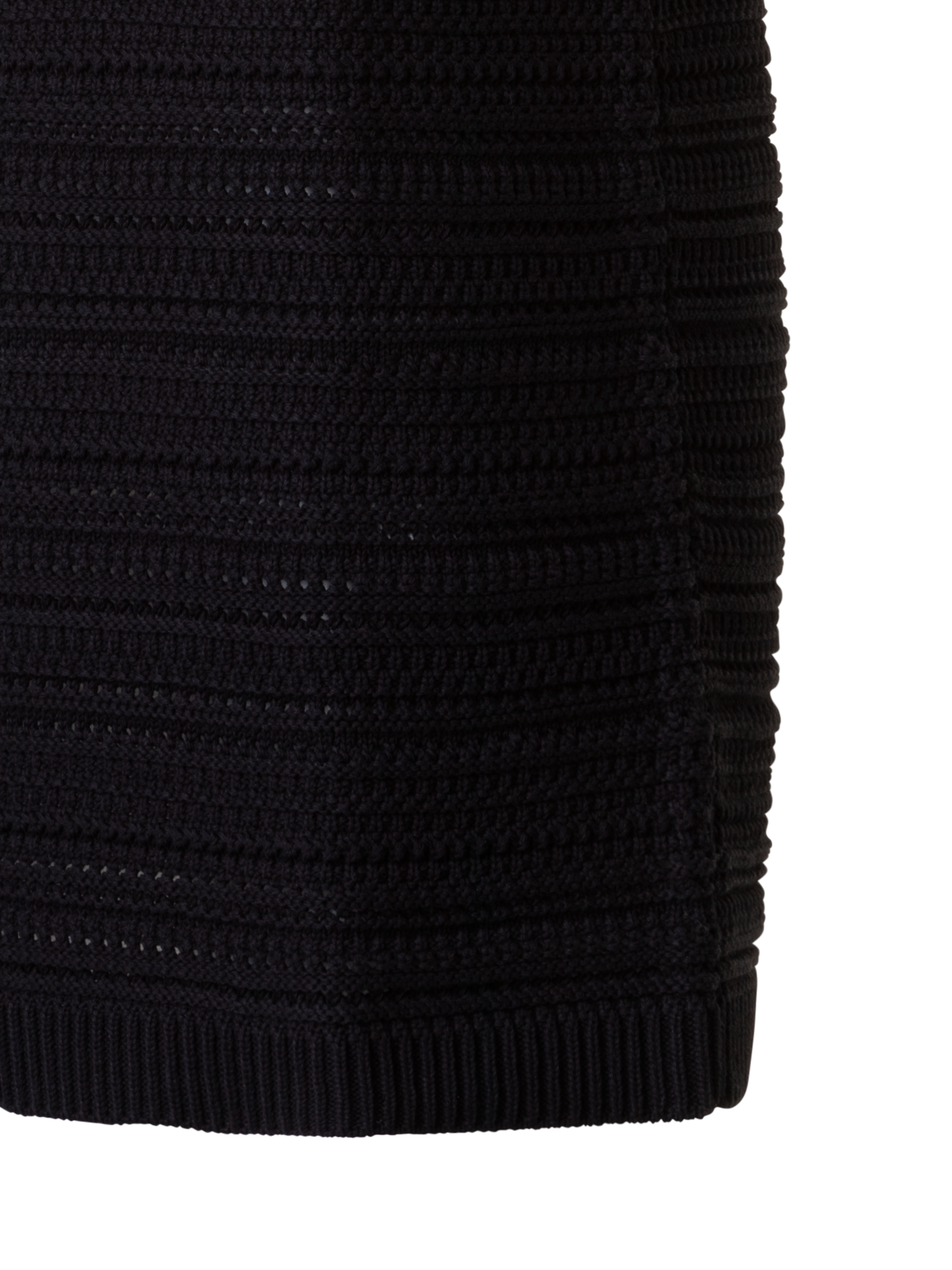 Designer Polo-Strickkleid aus Baumwolle - Schwarz