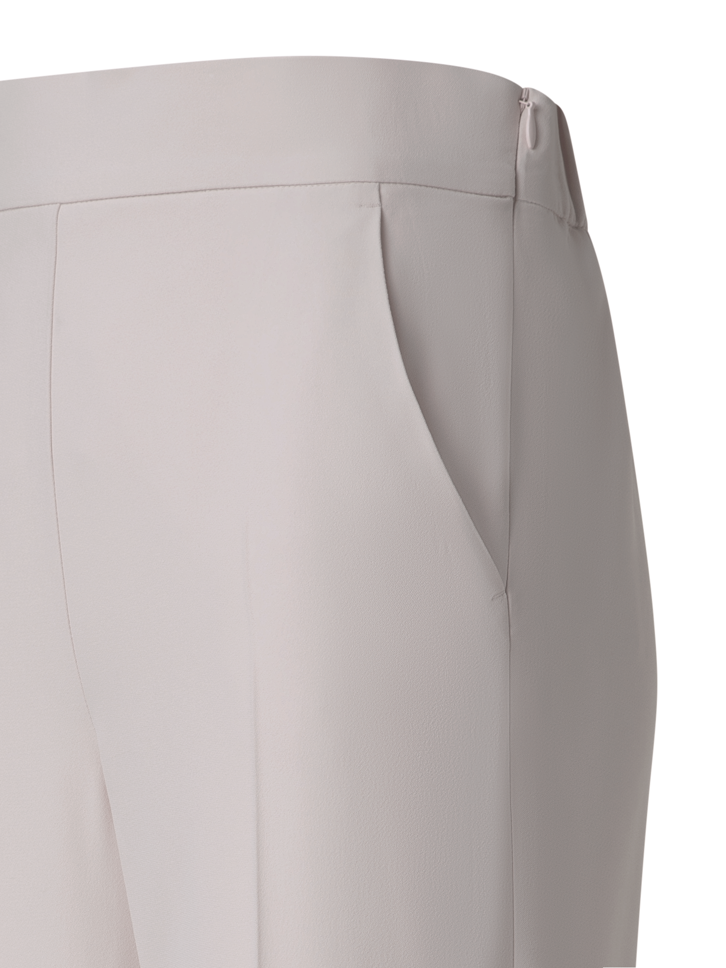 Designer Tapered Hose aus Crêpe - Grau - Beige